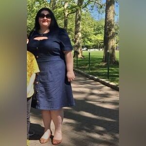 Eloquii Denim keyhole dress